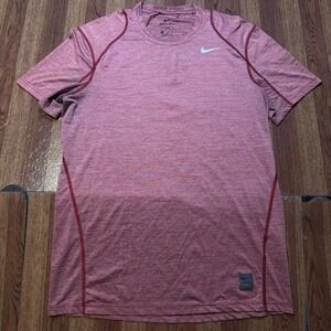 Nike Pro Red Dri-Fit Tech Retro Sportswear Fitted Train Shirt Medium